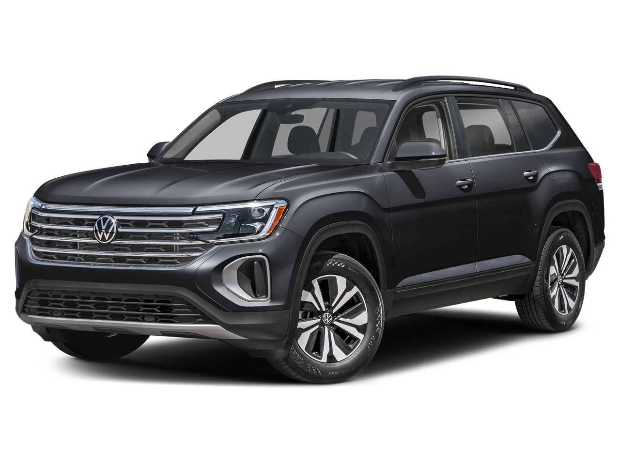 2026 Volkswagen Atlas 2.0T SE 4MOTION in Deep Black Pearl — front three-quarter view